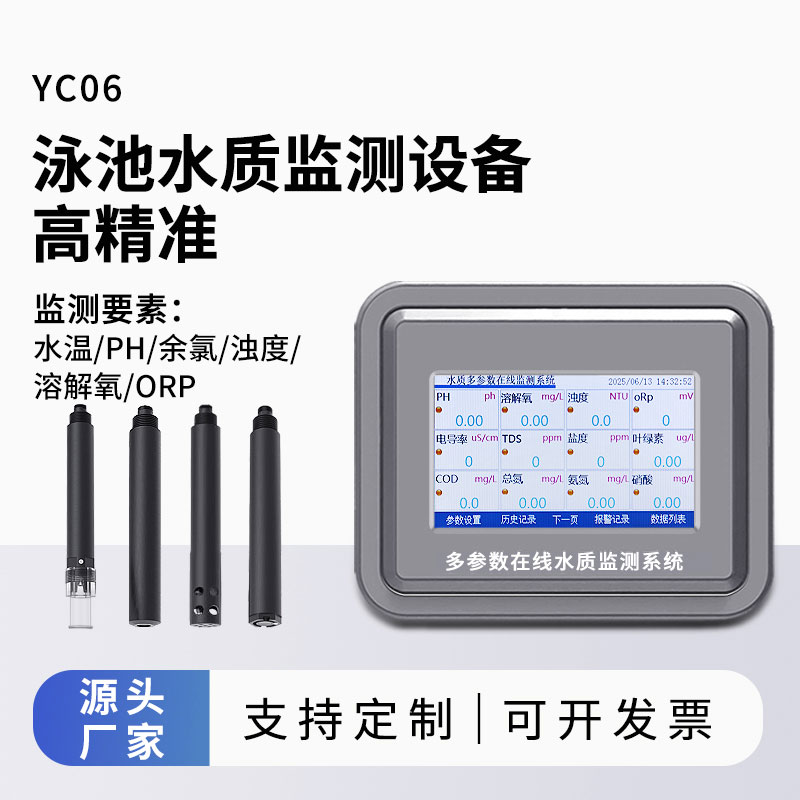 泳池水質(zhì)監(jiān)測參數(shù)（水溫、ph、余氯、濁度、溶解氧、orp）